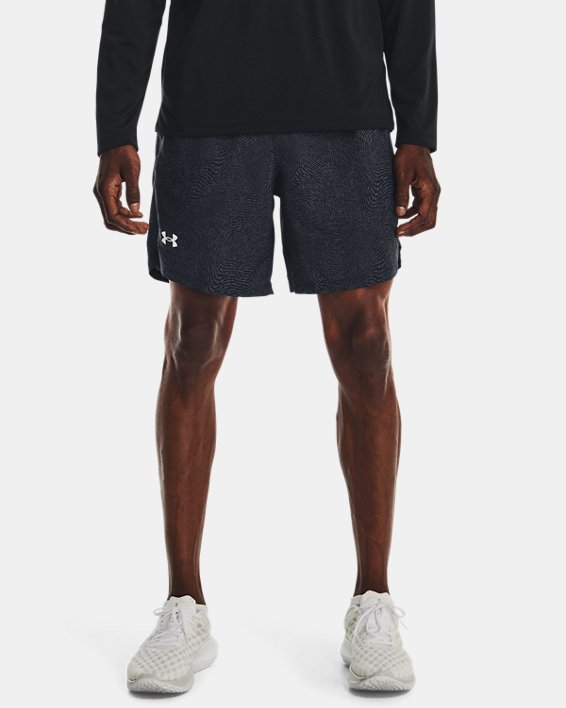 Pantalón corto de 18 cm con estampado UA Launch para hombre, Gray, pdpMainDesktop image number 0